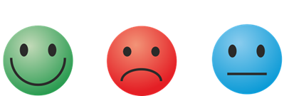 Positive or negative emoji faces